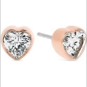 Michael Kors Rose Gold Heart Stud Earrings